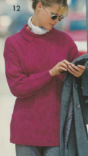 # 12 Relief Pattern Sweater in Pink