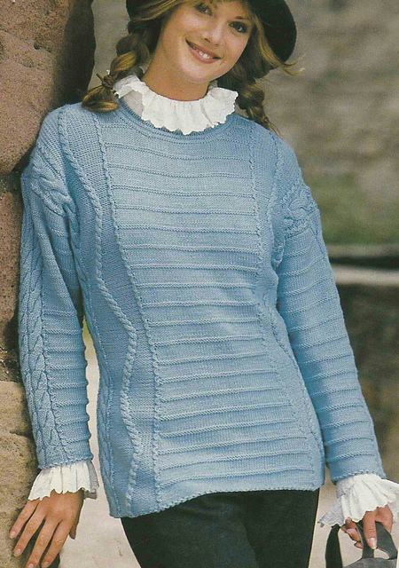 # 18 Patterned Sweater in Light Blue