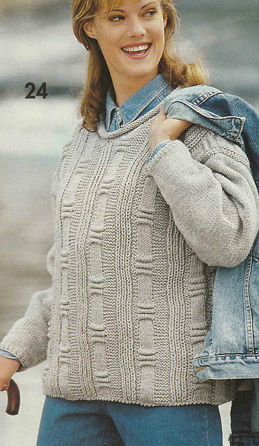 # 24 Grey Sweater with Tuck Pattern