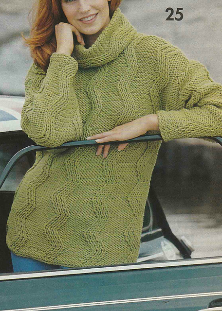# 25 Green Sweater in Zigzag Pattern
