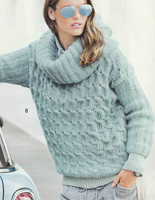 # 08 Pull à torsade couleur menthe