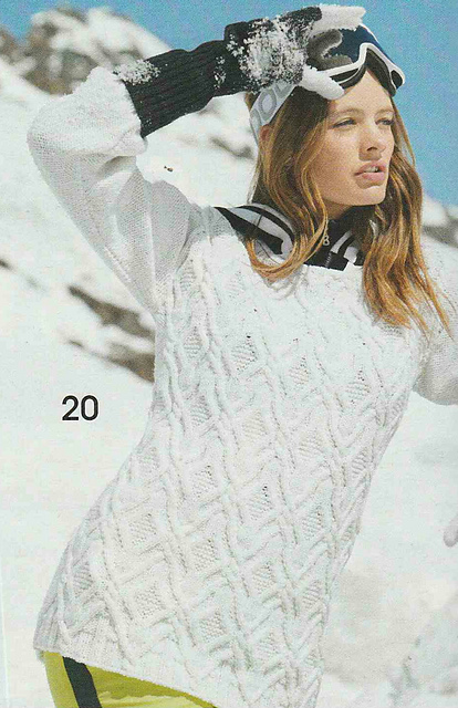 # 20 Pull avec torsades et losanges