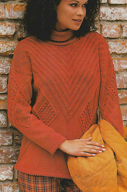 # 15 Pull rouille au point fantaisie