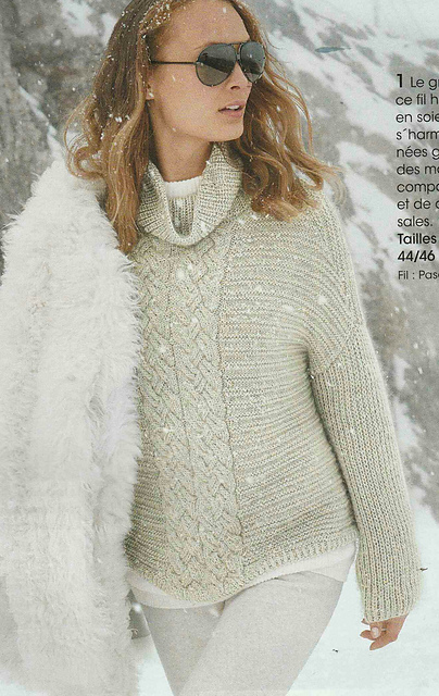 # 01 Pull côtelé avec torsade au milieu