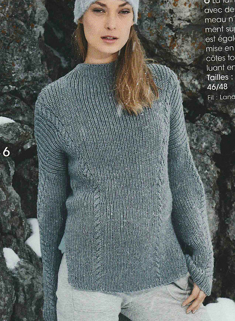 # 06 Pull en motif côtelé avec torsades