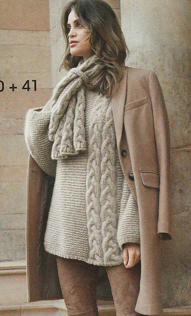 # 40/41 Pull en motif structuré et écharpe