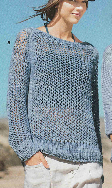 # 08 Pull raglan à motif filet