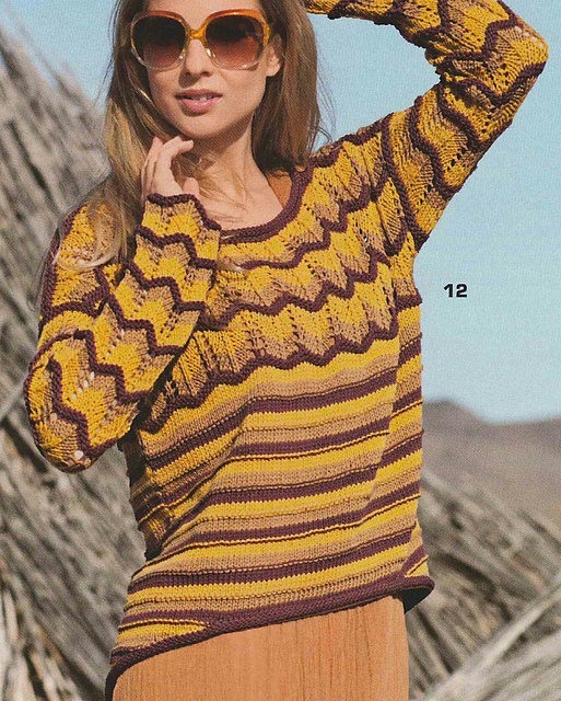 # 12 Pull avec bandes colorées