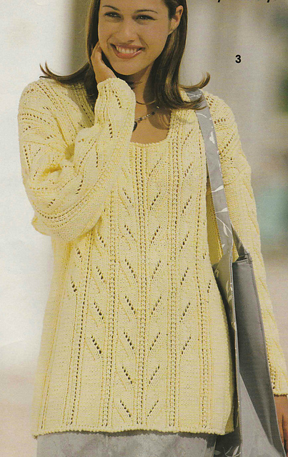 # 03 Lace Pattern Sweater in Mimosa