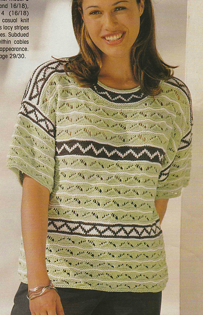 # 05 Green Sweater with Jacquard Borders