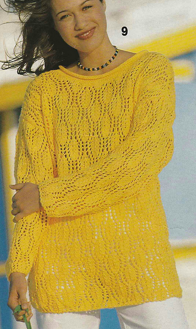 # 09 Lace Pattern Sweater in Yellow