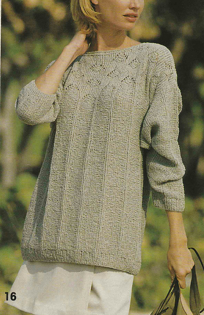 # 16 Lime Green Sweater with Patterned Yoke