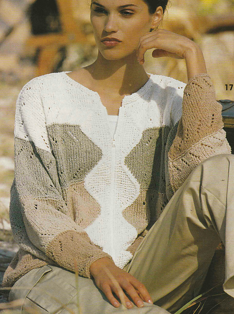 # 17 Striped Cardigan with Zigzag Border