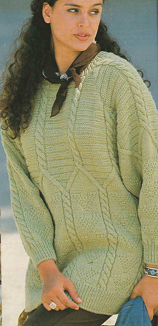 # 15 Patterned Sweater in Lime Green