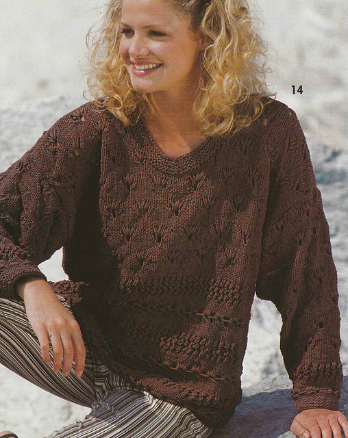 # 14 Brown Sweater in Lace Pattern