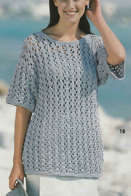 # 16 Grey Sweater in Scallop Pattern