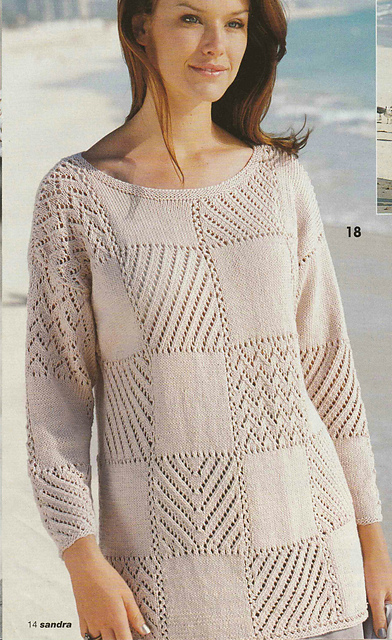 # 18 Lace Pattern Sweater in Powder