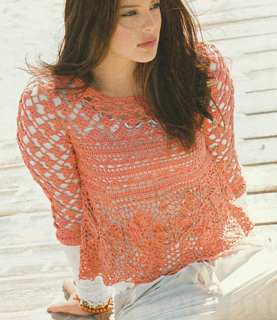# 01 Pull corail au crochet