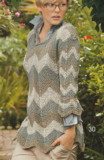# 30 Pull en motif zigzag
