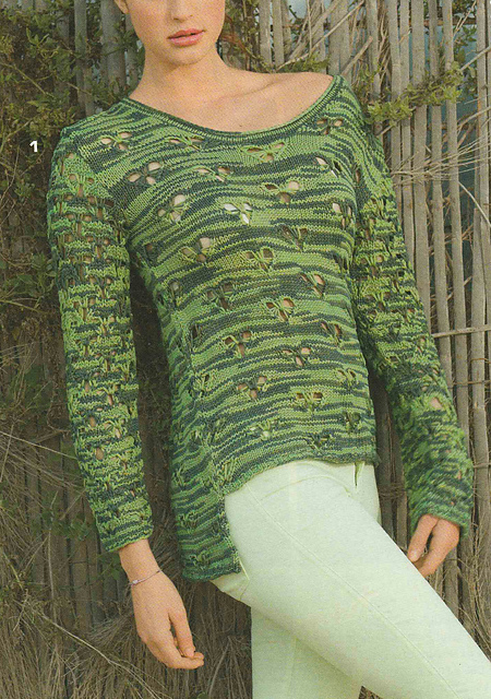 # 01 Pull vert chiné
