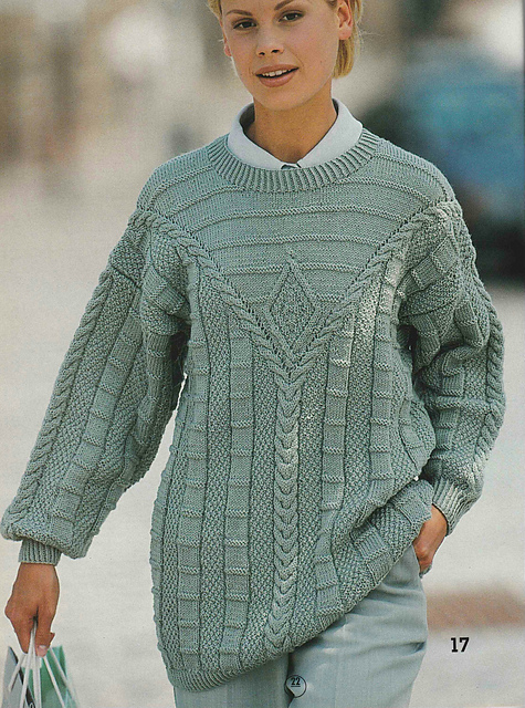 # 17 Patterned Sweater with V-Yoke