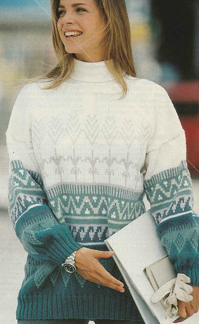 # 19 Jacquard Sweater in Shades of Blue