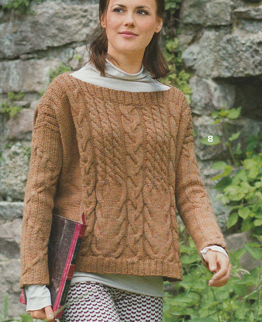 # 08 Pull ample avec torsades en rouille