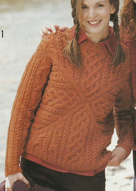 # 11 Cable Pattern Sweater in Rust