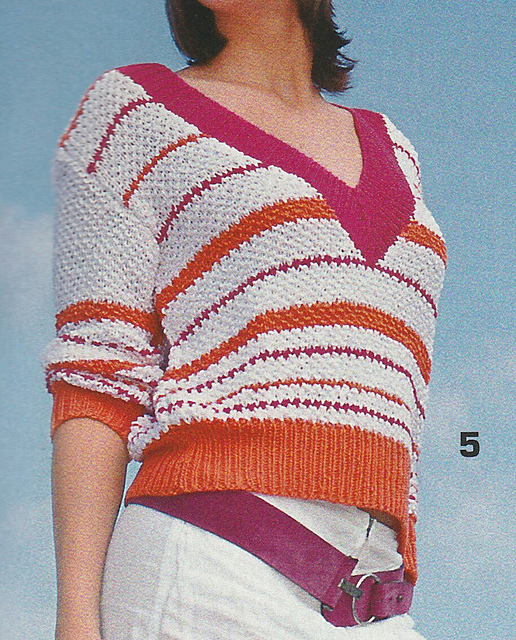 # 05 Striped Sweater in Net Fishermans Rib