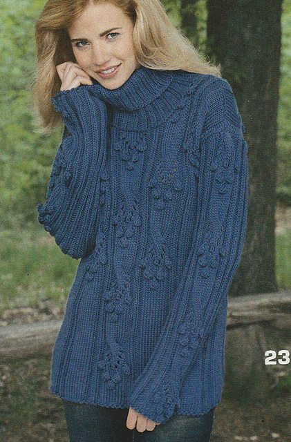 # 23 Roll Collar Sweater in Smoky Blue