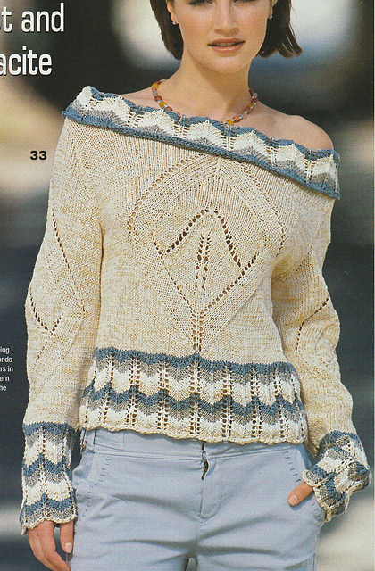 # 33 Sweater with Ajouré Diamond