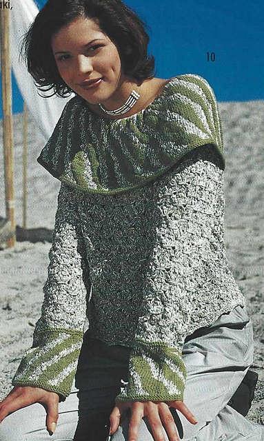 # 10 Mottled Green Sweater with Collar
