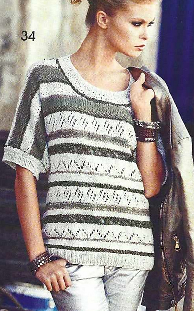 # 34 Pull en mélange de motifs