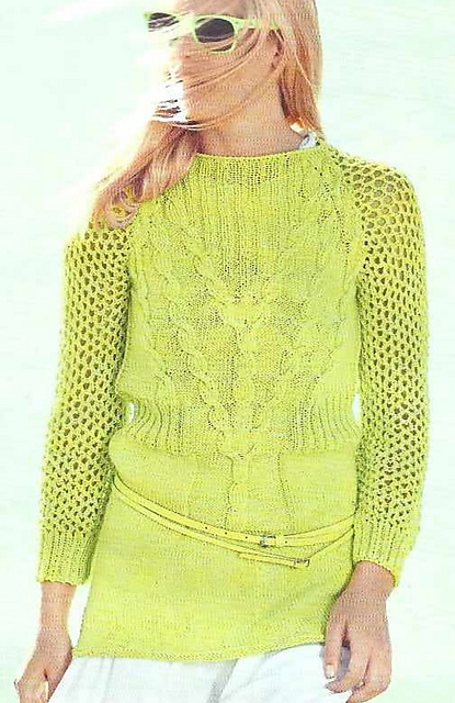 # 47 Pull raglan avec motif torsadé