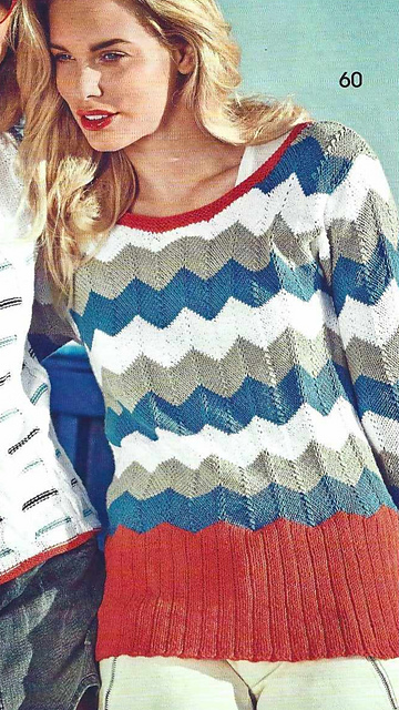 # 60 Pull à rayures en motif zigzag