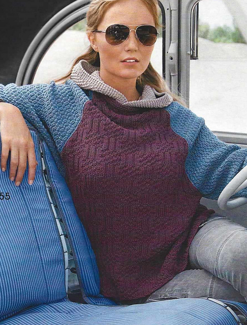 # 55 Pull à capuche multicolore