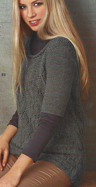 # 23 Pull gris en motif ajouré