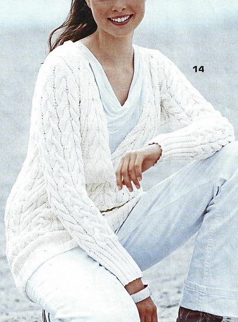 # 14 Patterned Sweater with V-Neck