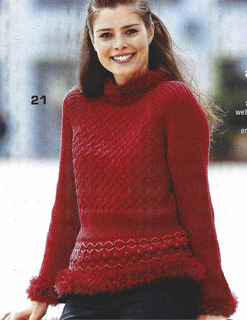 # 21 Sweater with Embroidered Border