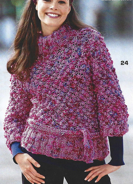 # 24 Sweater in Pink-Lilac with Belt