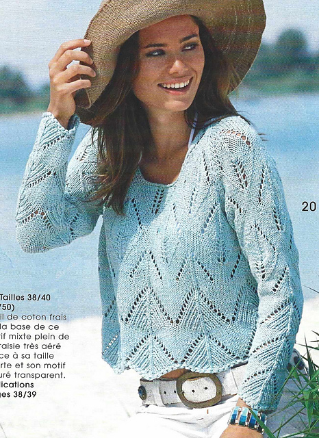 # 20 Pull raglan à motif ajouré