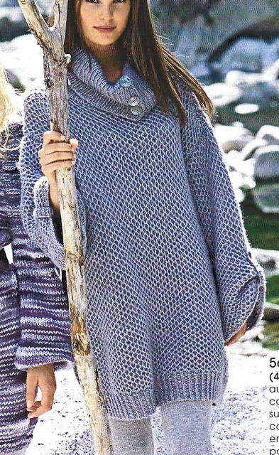 # 57 Pull gris en côtes anglaises