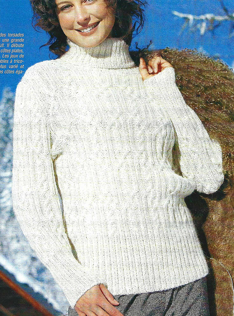 # 14 Pull nature motifs torsadés