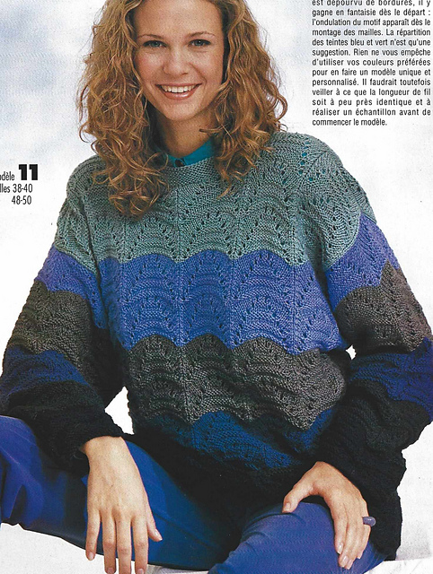 # 11 Pull dans tons bleus