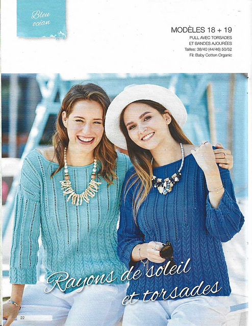 # 18/19 Pull motif torsades/bandes ajourées