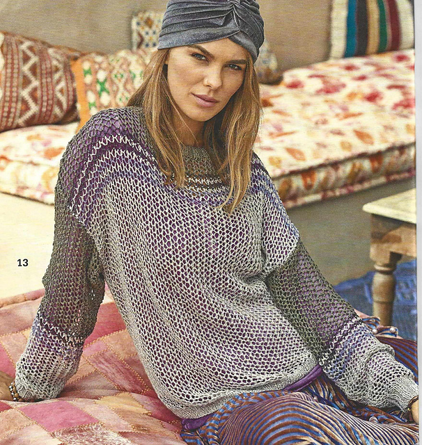 # 13 Pull en motif filet