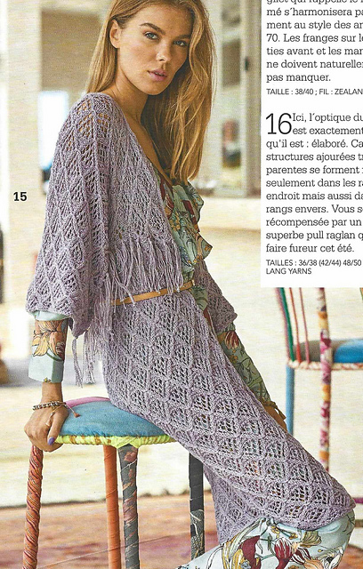 # 15 Gilet avec haut tricoté à l'horizontal