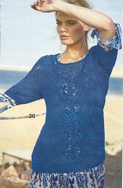 # 36 Pull manches courtes motif à losanges