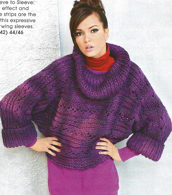 # 39 Sideways-Knit Lace Pullover
