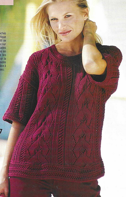 # 27 Pull manches courtes à motifs